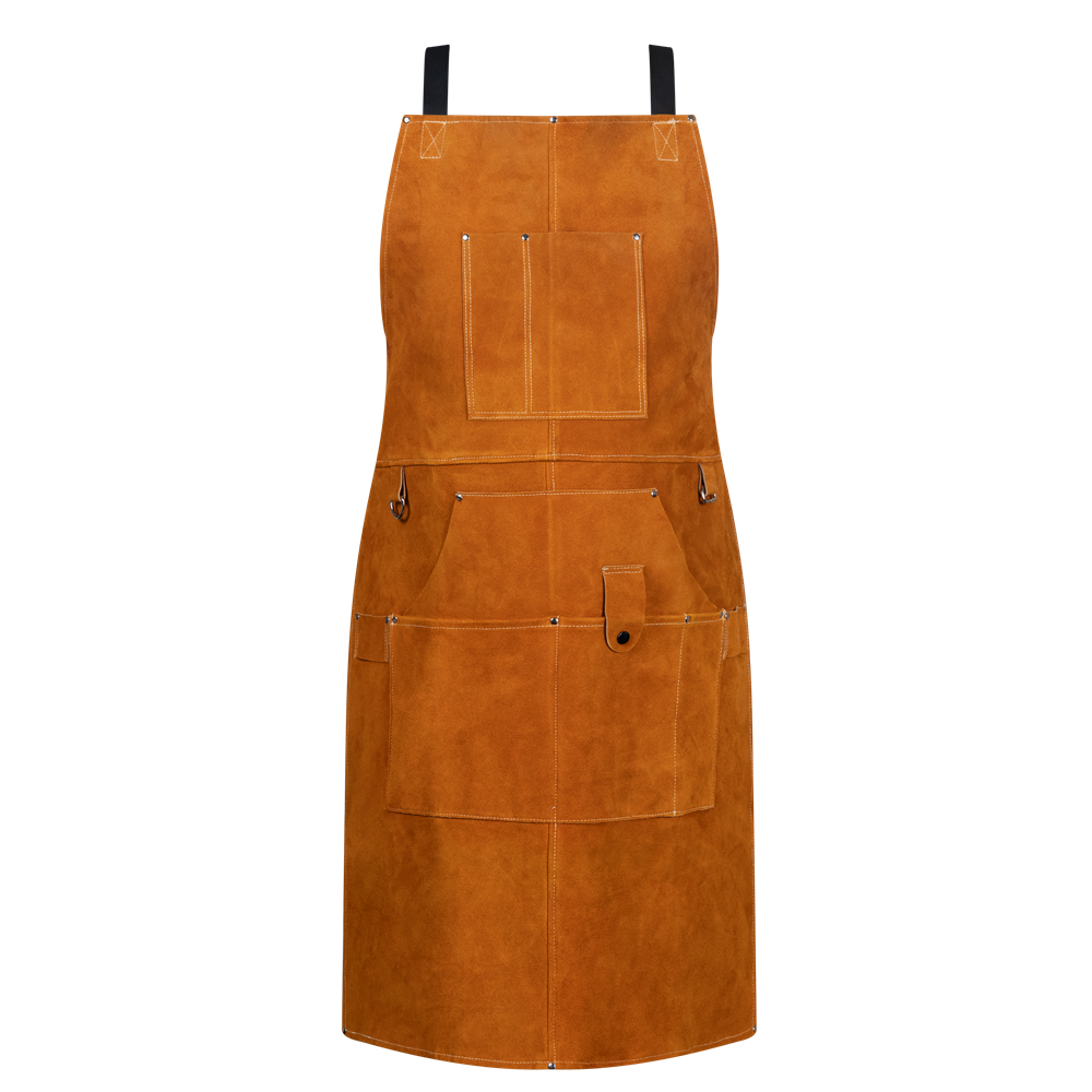 Flame/Heat Resistant Heavy Duty Genuine Cowhide Leather Welding Work Apron/Bib