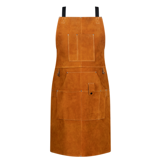 Flame/Heat Resistant Heavy Duty Genuine Cowhide Leather Welding Work Apron/Bib