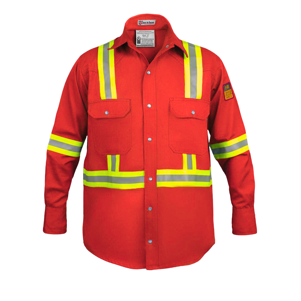 Flame Resistant High Visibility Shirt - 100% C - 7 oz