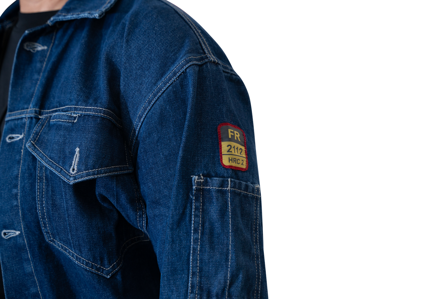 Flame Resistant FR Designer Denim Jeans Bomber Jacket - 100% Cotton Denim Jeans - 11 oz - Blue Denim Jeans