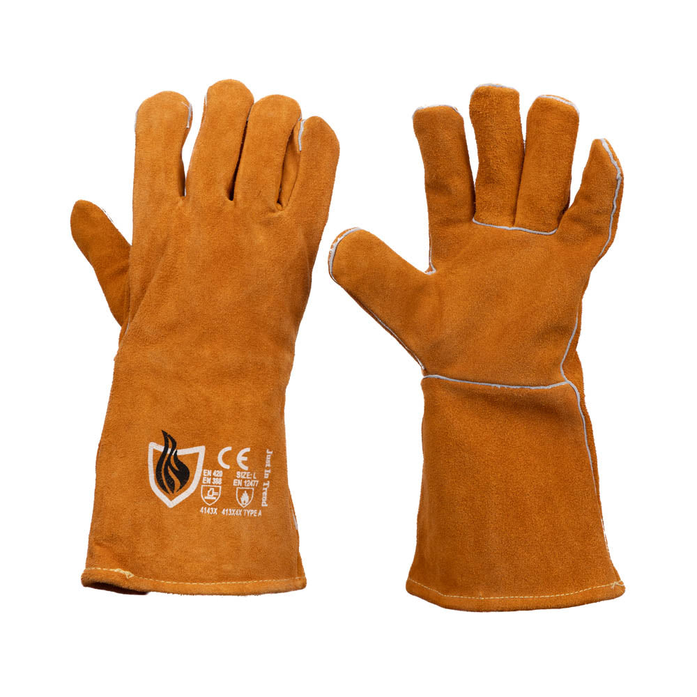 Heat Resistant Welding Gloves - 14" Genuine Cowhide Leather For TIG/MIG, Grilling & BBQ
