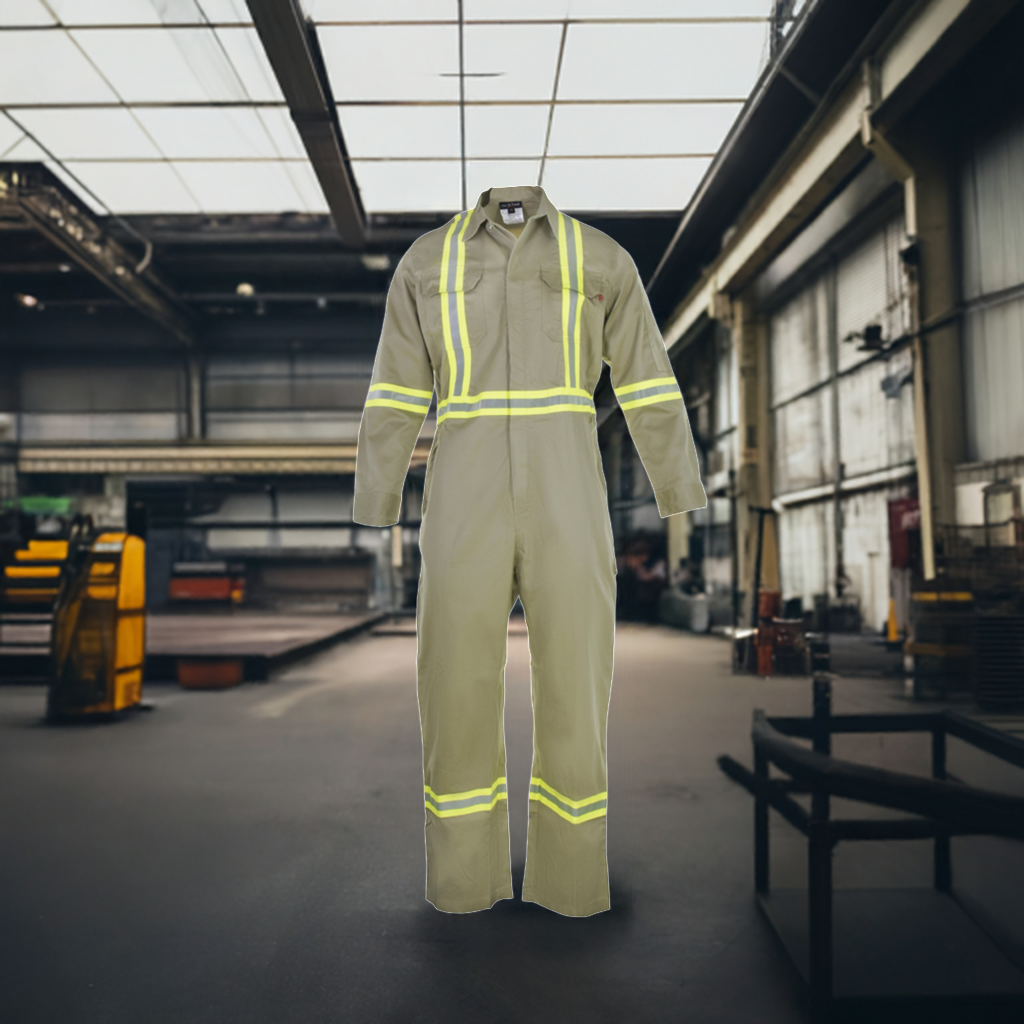 Flame Resistant High Visibility Hi Vis Coverall - 88% C /12% N
