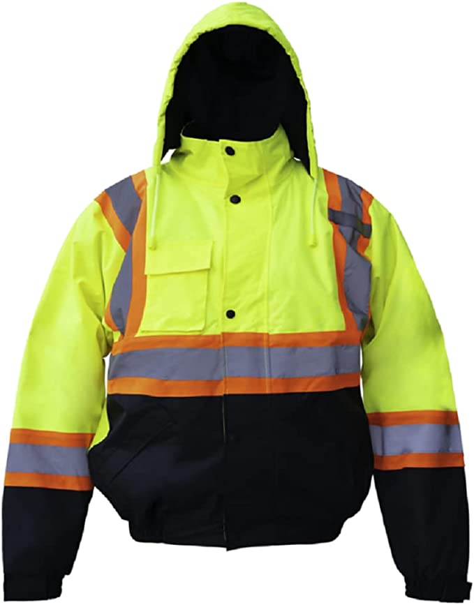 Heavy-Duty Safety Jacket with Heat-Transfer Reflective Stripes