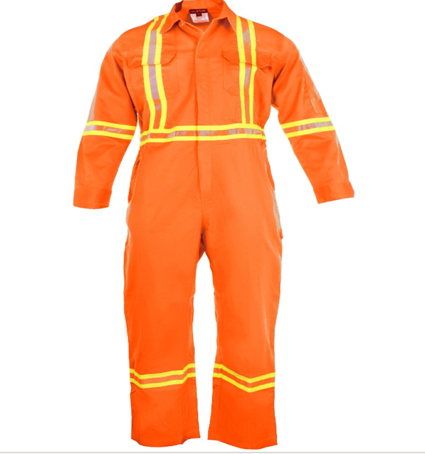 Flame Resistant High Visibility Hi Vis Coverall - 88% C /12% N