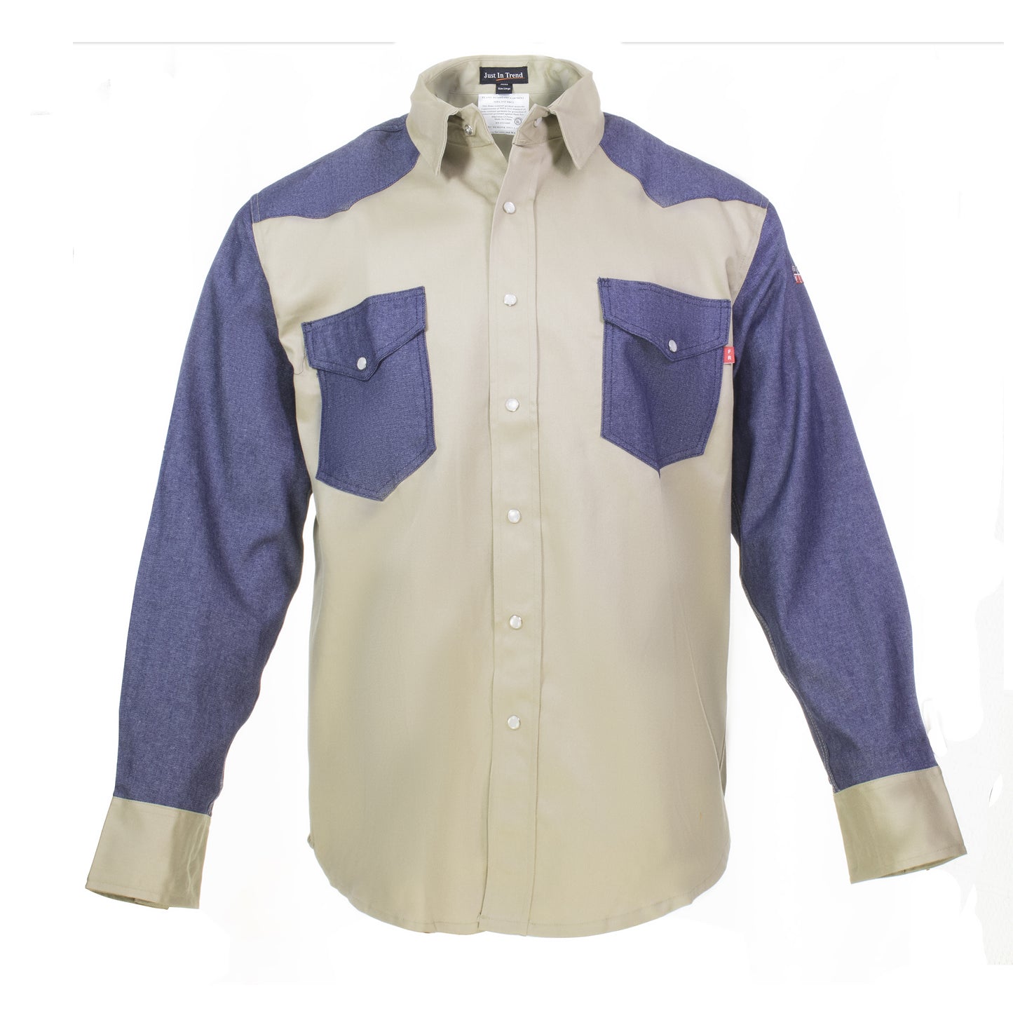 Flame Resistant FR Shirt - 88/12 - Western Style - Two Tone 7 oz