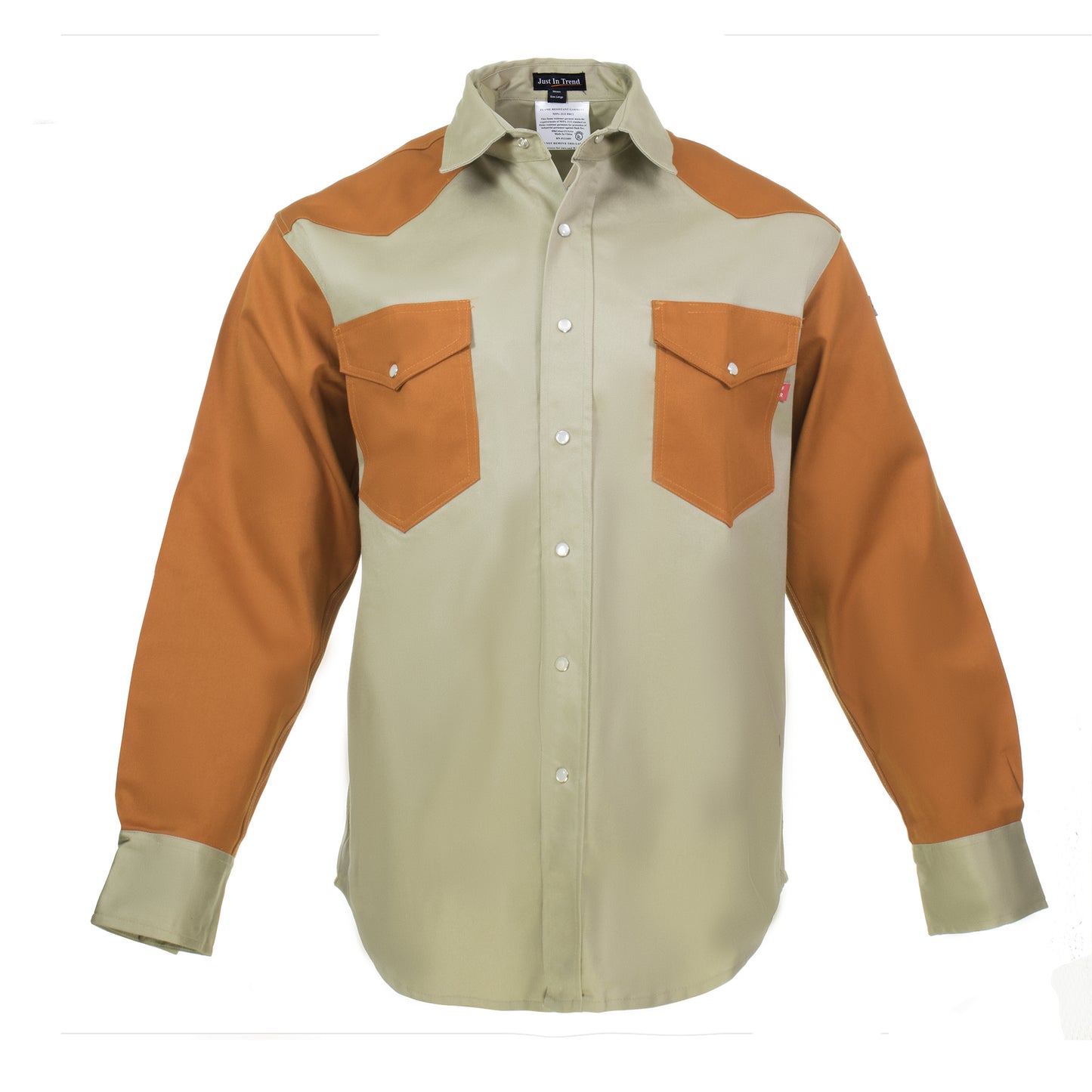 Flame Resistant FR Shirt - 88/12 - Western Style - Two Tone 7 oz