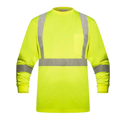 High Visibility Fluorescent Safety T-Shirt - Full Sleeve - 100% Polyester