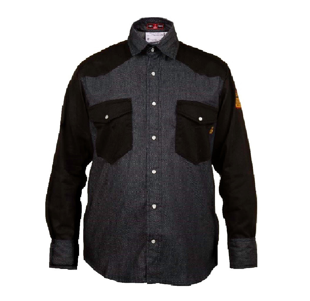 Flame Resistant FR Shirt - 88/12 - Western Style - Two Tone 7 oz