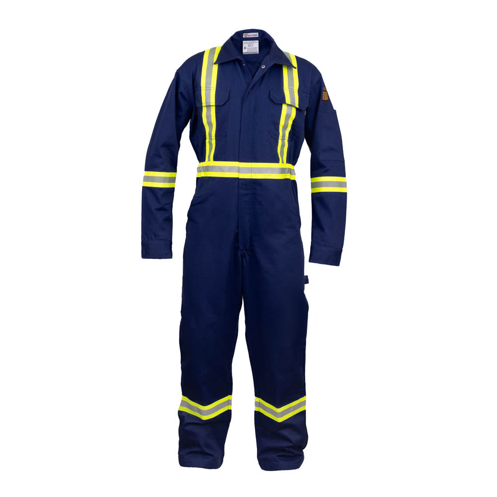 Flame Resistant Hi Vis Coverall with Leg Zipper