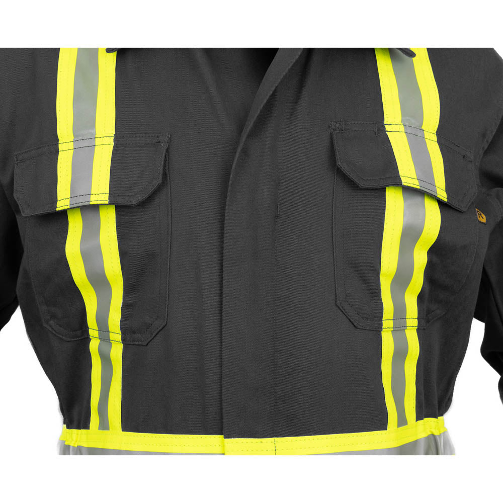 Flame Resistant Hi Vis Coverall with Leg Zipper