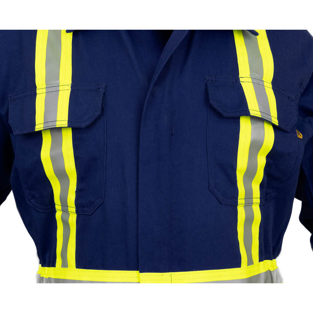 Flame Resistant Hi Vis Coverall with Leg Zipper