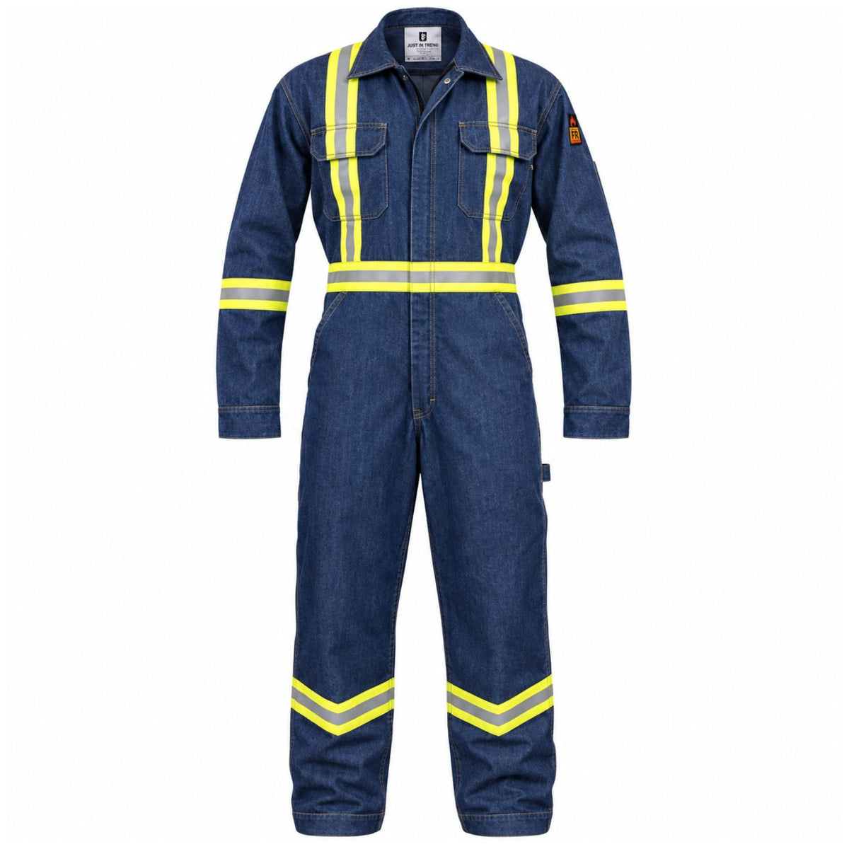 Flame Resistant Hi Vis Coverall with Leg Zipper