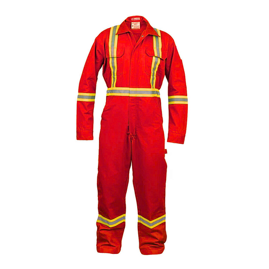 Safety Hi Vis Coverall with Leg Zipper – 100% Cotton, 7 oz