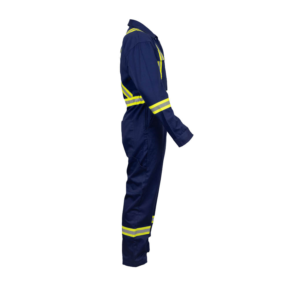 Safety Hi Vis Coverall with Leg Zipper – 100% Cotton, 7 oz