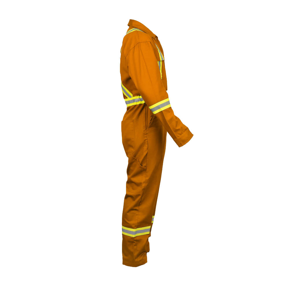 Safety Hi Vis Coverall with Leg Zipper – 100% Cotton, 7 oz