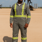 Flame Resistant Hi Vis Coverall with Leg Zipper