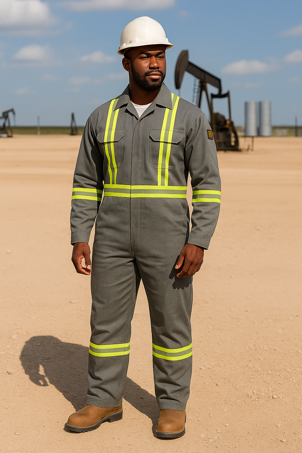 Flame Resistant Hi Vis Coverall with Leg Zipper