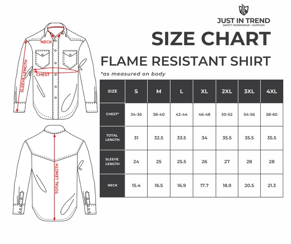 Flame Resistant FR Shirt - 100% C - Light Weight - 7oz