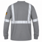 Flame Resistant High Visibility FR Hi Vis Reflective Henley Style T-Shirt  – 100% Cotton – 7 oz