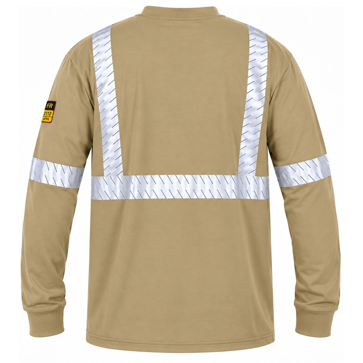 Flame Resistant High Visibility FR Hi Vis Reflective Henley Style T-Shirt  – 100% Cotton – 7 oz