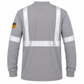 Flame Resistant High Visibility FR Hi Vis Reflective Henley Style T-Shirt  – 100% Cotton – 7 oz