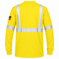Flame Resistant High Visibility FR Hi Vis Reflective Henley Style T-Shirt  – 100% Cotton – 7 oz