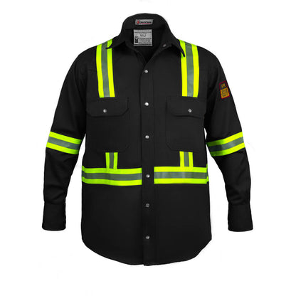 Flame Resistant High Visibility Shirt - 100% C - 7 oz