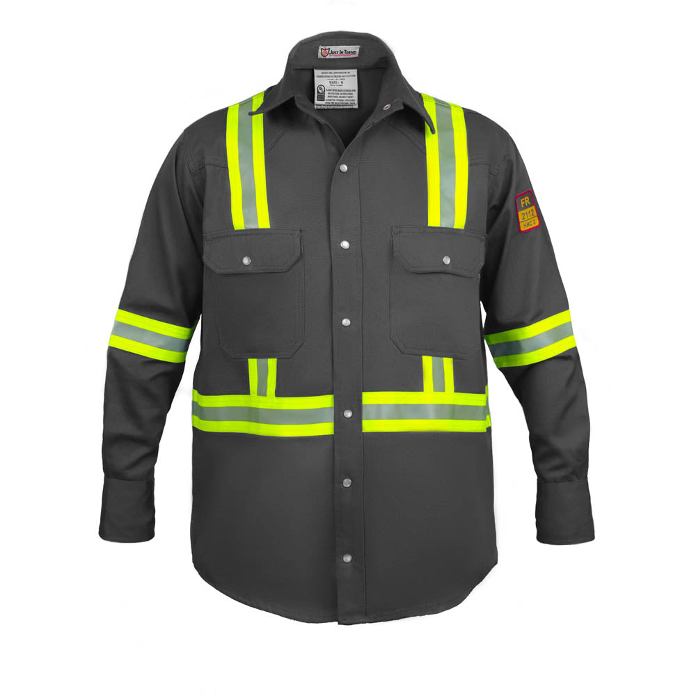 Flame Resistant High Visibility Shirt - 100% C - 7 oz