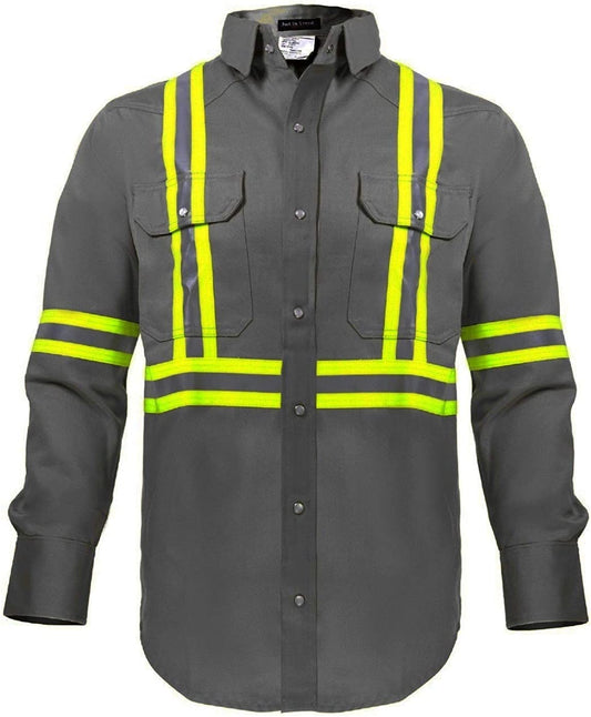 Flame Resistant High Visibility Shirt - 100% C - 7 oz