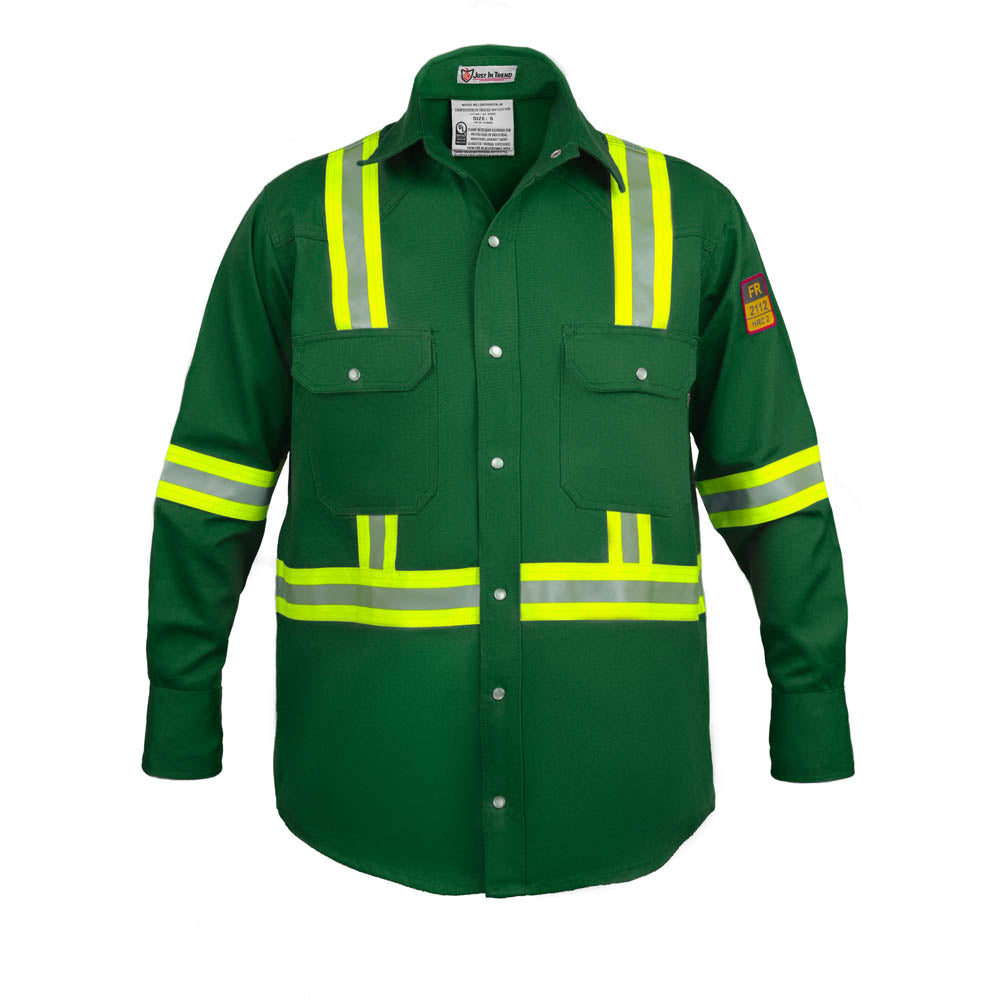 Flame Resistant High Visibility Shirt - 100% C - 7 oz