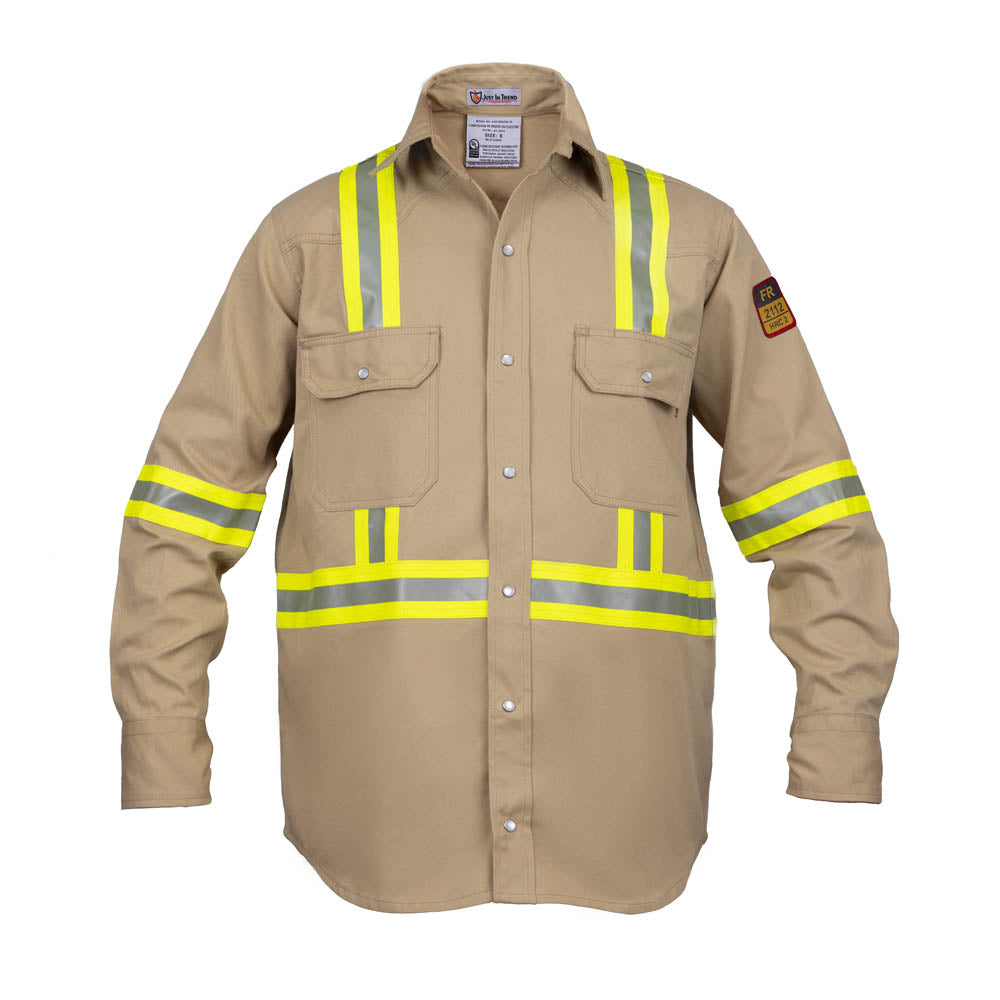 Flame Resistant High Visibility Shirt - 100% C - 7 oz