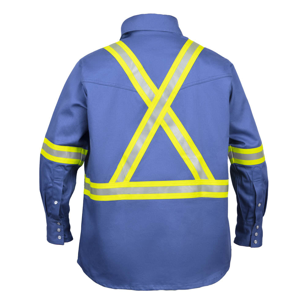 Flame Resistant High Visibility Shirt - 100% C - 7 oz