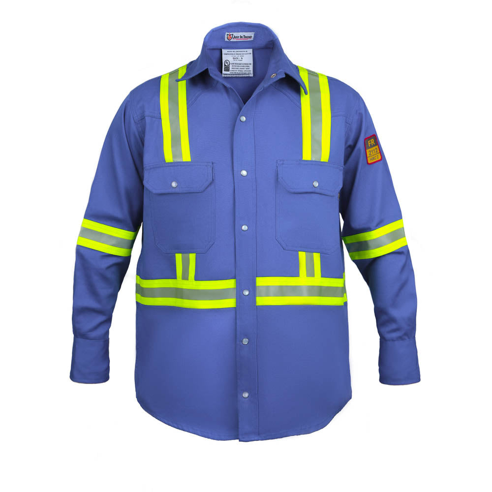 Flame Resistant High Visibility Shirt - 100% C - 7 oz