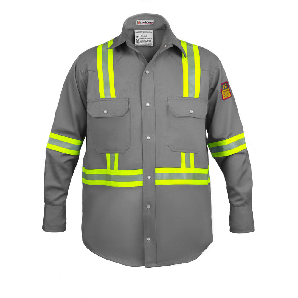 Flame Resistant High Visibility Shirt - 100% C - 7 oz