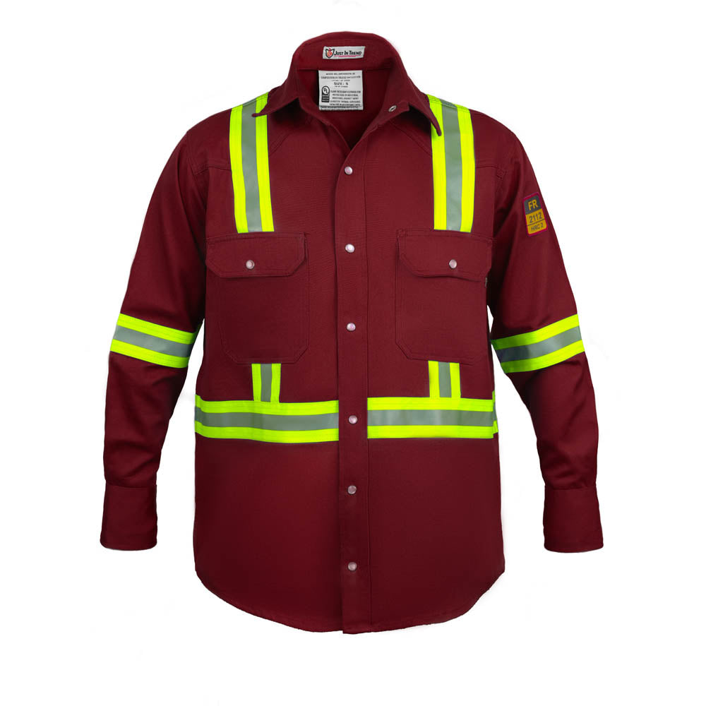 Flame Resistant High Visibility Shirt - 100% C - 7 oz