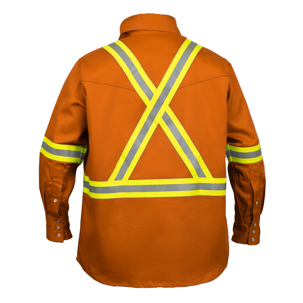 Flame Resistant High Visibility Shirt - 100% C - 7 oz