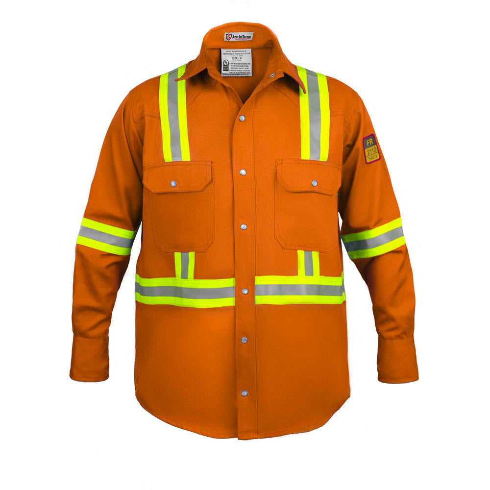 Flame Resistant High Visibility Shirt - 100% C - 7 oz