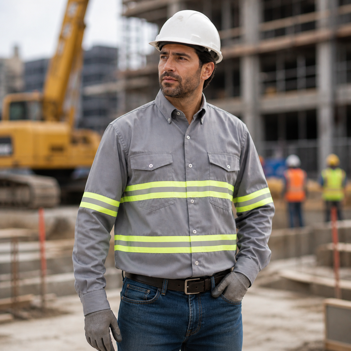 Premium High Visibility Hi Vis Reflective Safety Work Shirts - Full Sleeve
