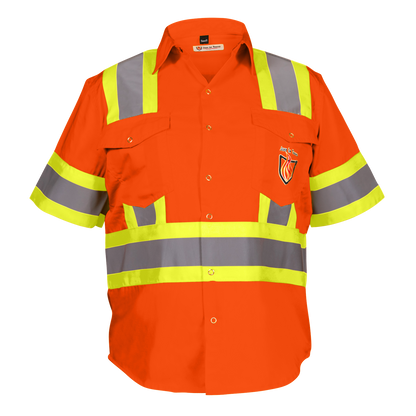 Premium Class 3 High Visibility Hi Vis Safety Shirt - Half Sleeve - 65% C35% N - 6 oz