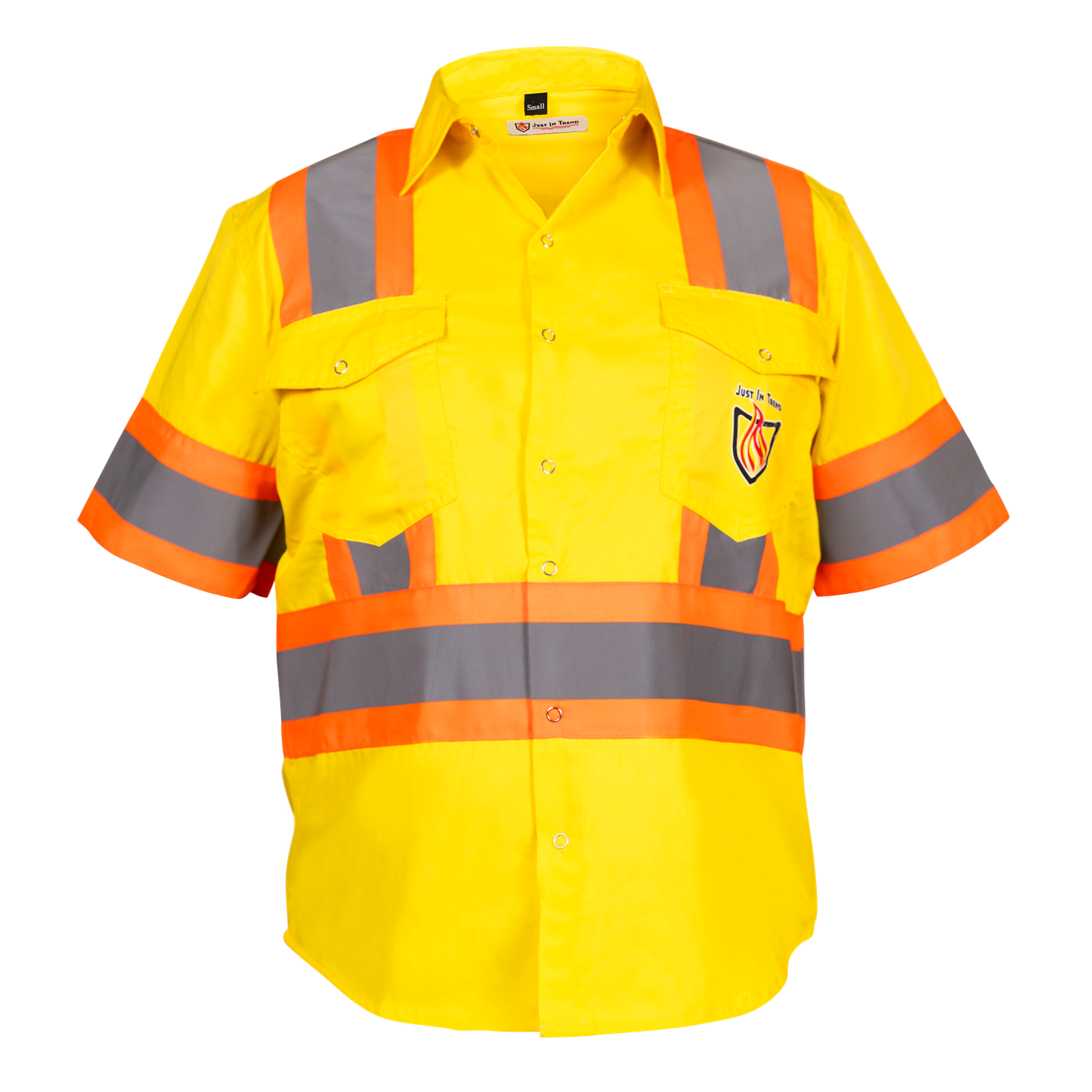 Premium Class 3 High Visibility Hi Vis Safety Shirt - Half Sleeve - 65% C35% N - 6 oz