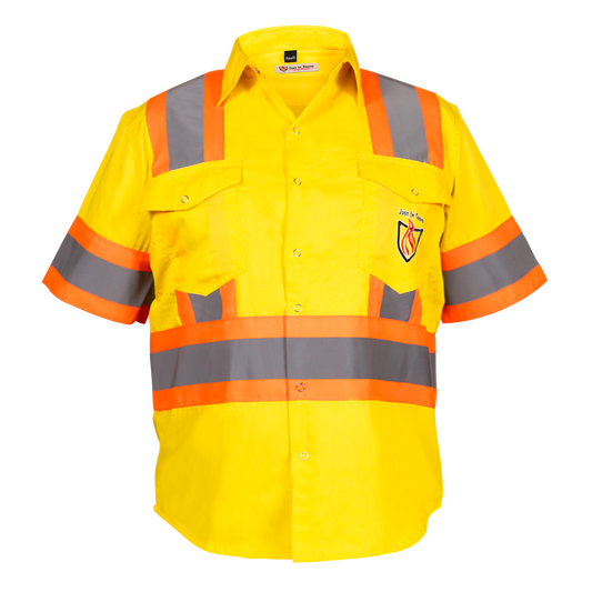 Premium Class 3 High Visibility Hi Vis Safety Shirt - Half Sleeve - 65% C35% N - 6 oz