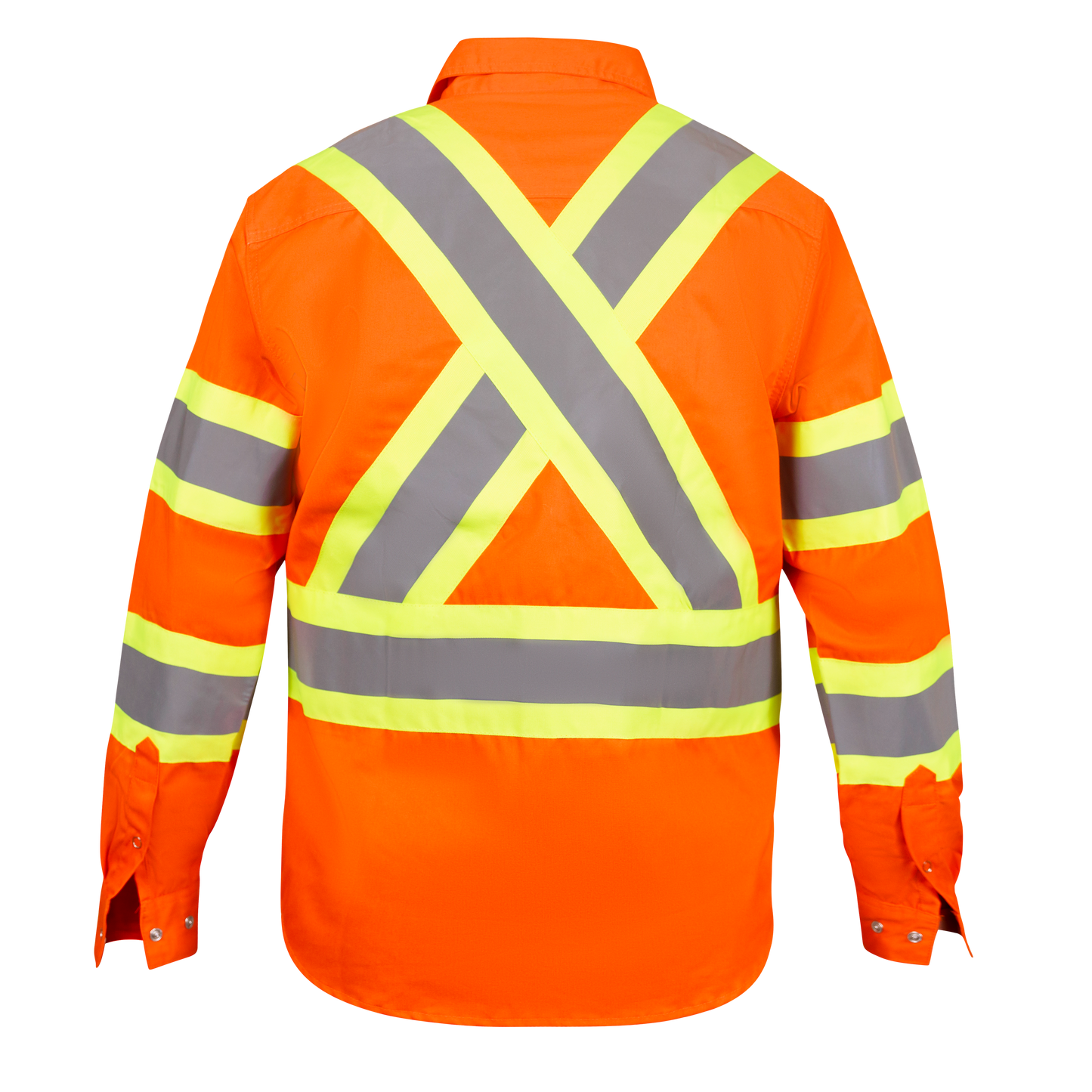 Premium Class 3 High Visibility Hi Vis Safety Shirt - Long Sleeve - 65% C35% N - 6 oz