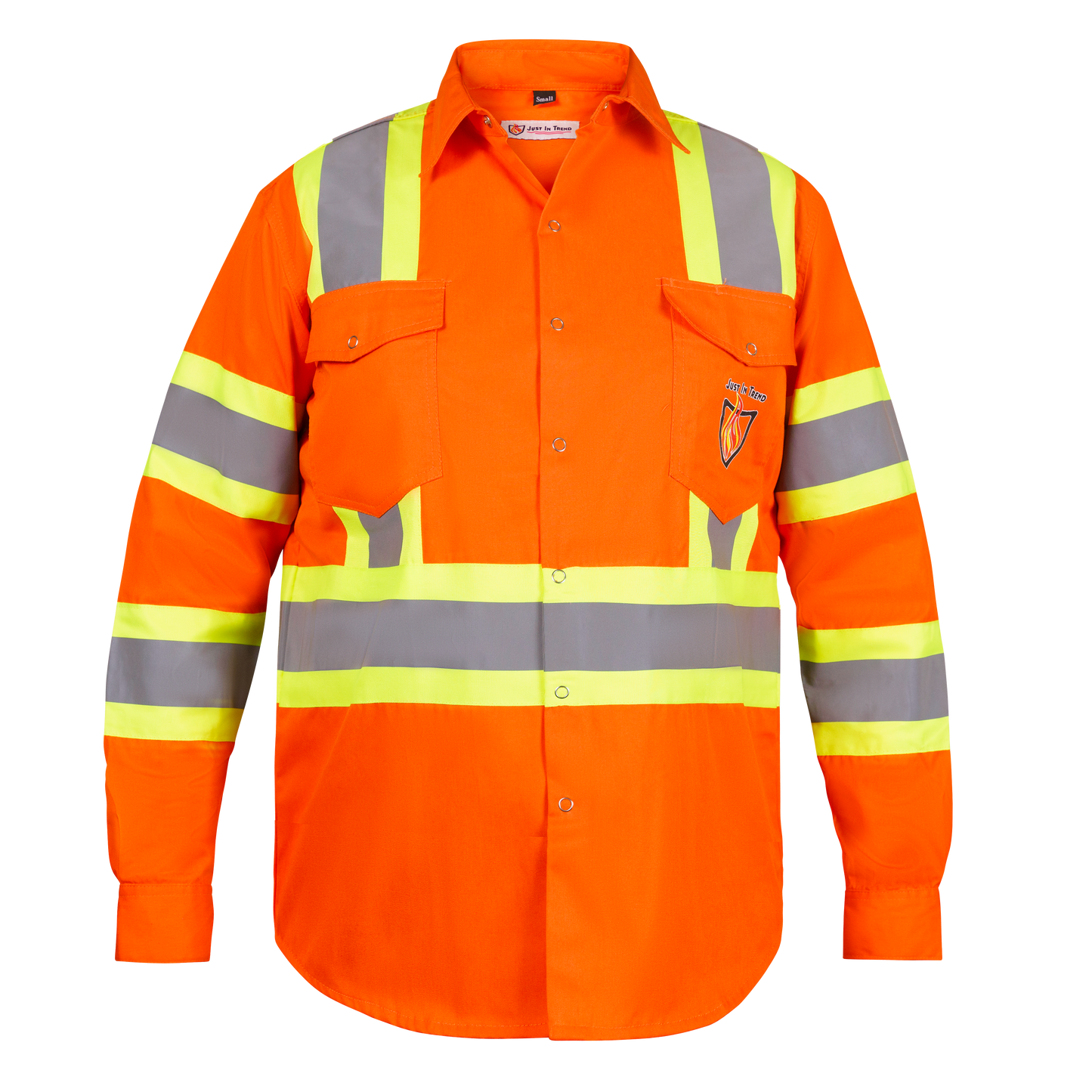 Premium Class 3 High Visibility Hi Vis Safety Shirt - Long Sleeve - 65% C35% N - 6 oz