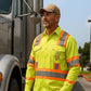 Premium Class 3 High Visibility Hi Vis Safety Shirt - Long Sleeve - 65% C35% N - 6 oz