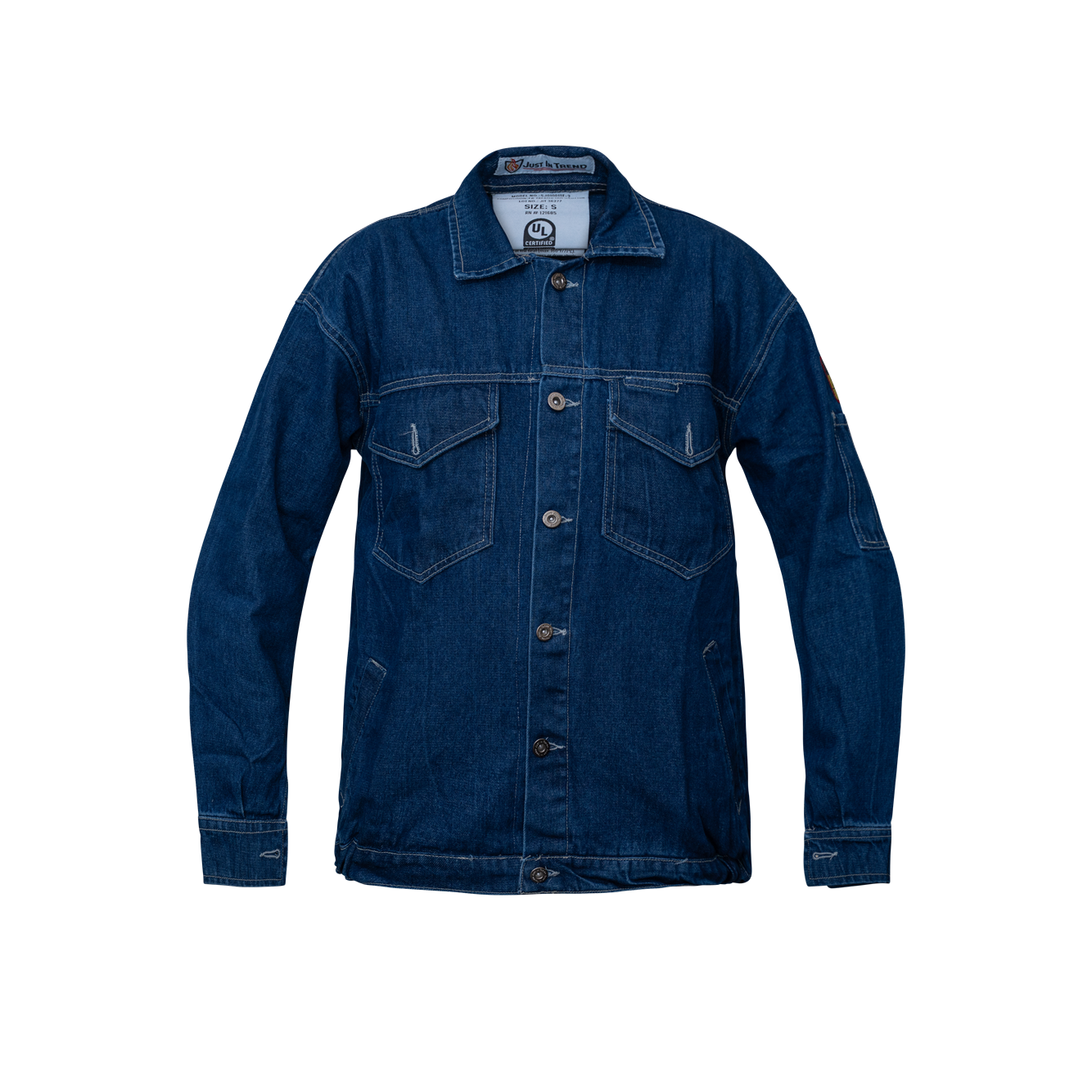 Flame Resistant FR Designer Denim Jeans Bomber Jacket - 100% Cotton Denim Jeans - 11 oz - Blue Denim Jeans