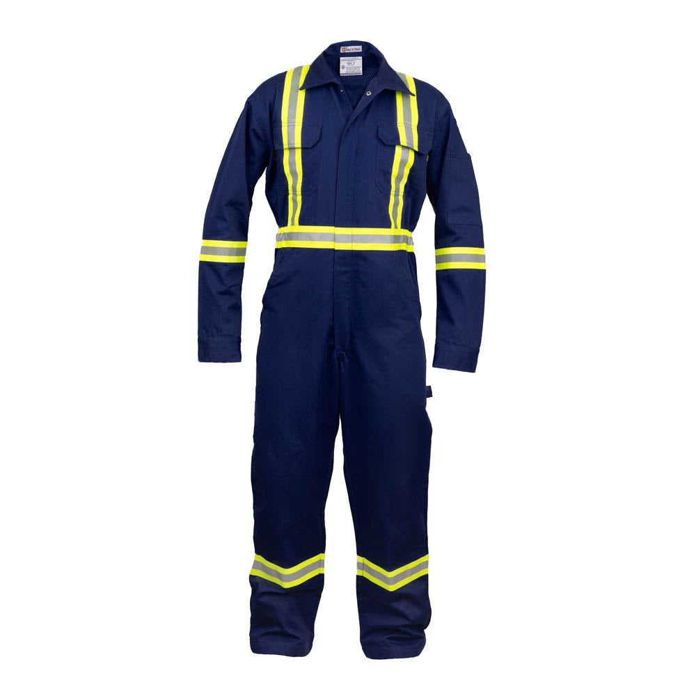 Safety Hi Vis Coverall with Leg Zipper – 100% Cotton, 7 oz