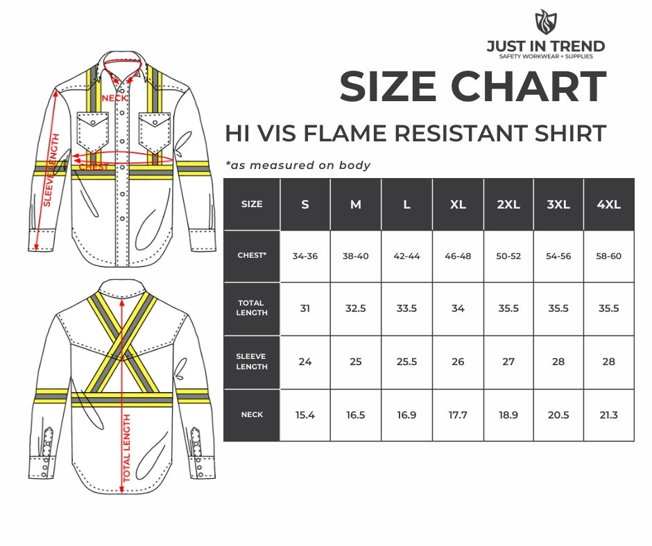 Flame Resistant High Visibility Shirt - 100% C - 7 oz