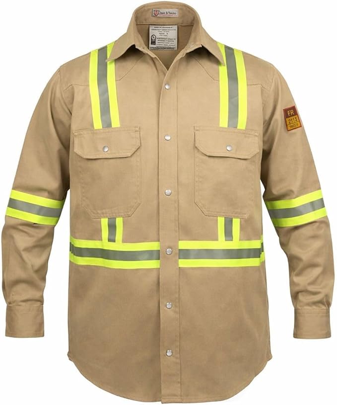 Flame Resistant High Visibility Shirt - 100% C - 7 oz