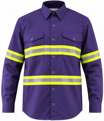 Premium High Visibility Hi Vis Reflective Safety Work Shirts - Full Sleeve