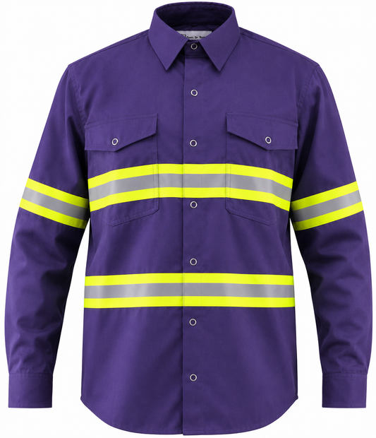 Premium High Visibility Hi Vis Reflective Safety Work Shirts - Full Sleeve